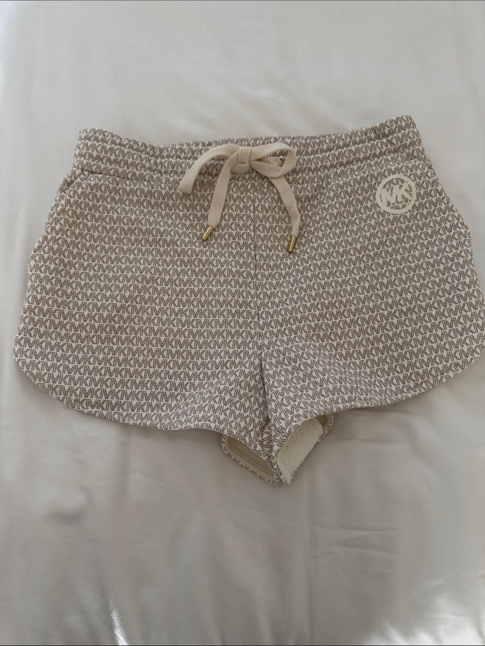 Michael Kors Beige MK-Print Athletic Lounge Shorts